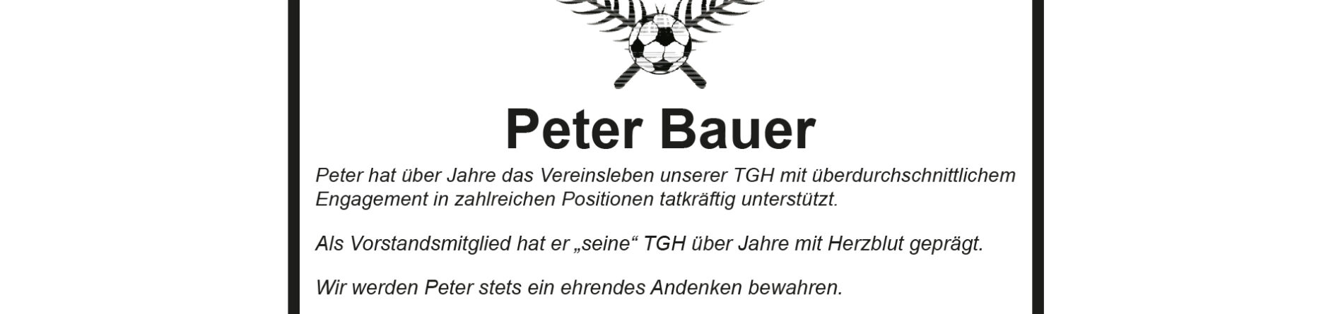 Nachruf – Peter Bauer