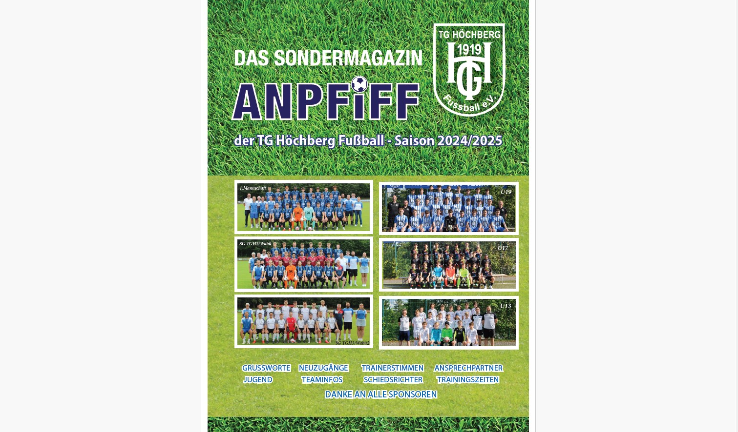 Sonderheft „Anpfiff“ der TGH ab sofort online verfügbar