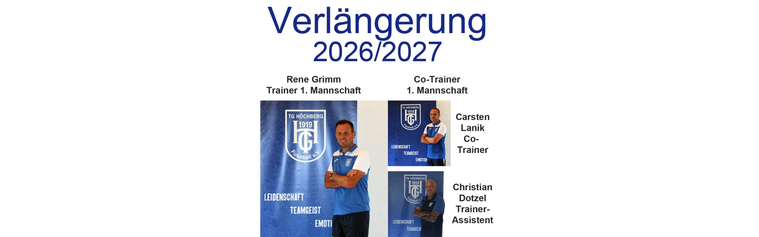 Verlängerung – Trainerteam der 1. Mannschaft